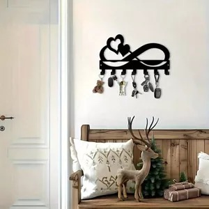 HELLOYOUNG Bohemian Kim Loại Trái Tim Móc Treo Tường Sắt Đen Trang Trí Nhà Tổ Chức