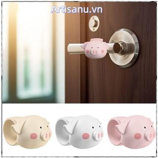 ARTISANU 3 Nút chặn cửa, Tấm bảo vệ tường chống sốc bằng silicon, Tấm cản trước cửa sổ hoạt hình im lặng di động không đục lỗ cho phòng ngủ