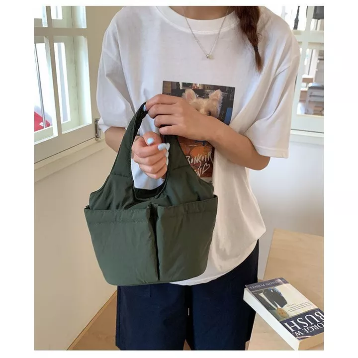 Túi tote Túi xách Túi mua sắm Túi xách công nhân văn phòng Tay cầm bằng vải Nylon thông thường Túi xách phong cách Nhật Bản Túi tote cầm tay Túi xách mẹ nhiều l – 5