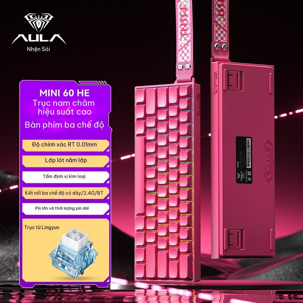 [Ship Nhanh] Bàn Phím Cơ Gaming Không Dây AULA Mini60 | Rapid Trigger | Dongle 8000hz | 128k Scan Rate | 3 Mode | BigBuy360 - bigbuy360.vn