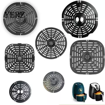 Chảo chiên không khí YZ, Thảm chiên không khí tròn vuông, Dễ dàng lắp đặt và loại bỏ màu đen chống dính Không có BPA Tấm nướng không khí Phụ kiện nồi chiên không khí