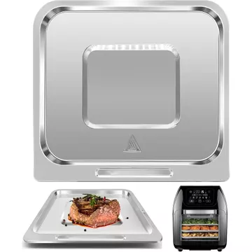 Khay nấu nồi chiên không khí cho nồi chiên không khí kỹ thuật số đa chức năng CHEFMAN XL 10L, 9.4 * 8.8 '' Bộ phận thay thế nồi chiên không khí chống dính cấp thực phẩm Giá đỡ chảo chảo chảo Tấm giòn,