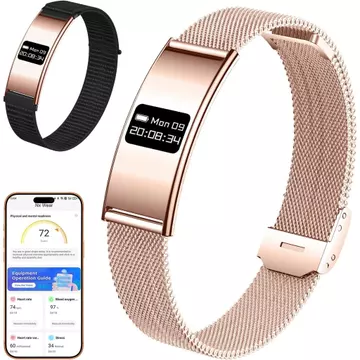 Vòng đeo tay thông minh dành cho nam giới, Vòng đeo tay theo dõi sức khỏe, Vòng đeo tay sức khỏe theo dõi giấc ngủ, Đồng hồ hoạt động dây thông minh với màn hình nhịp tim 24 / 7, HRV, Bộ đếm bước bước