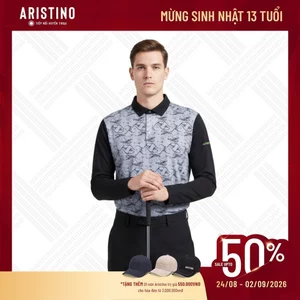 Áo Polo Nam Aristino Dài Tay Tech Golf Kháng Nhăn, Mỏng Nhẹ, Sang Trọng, Lịch Lãm - ALPG35W2