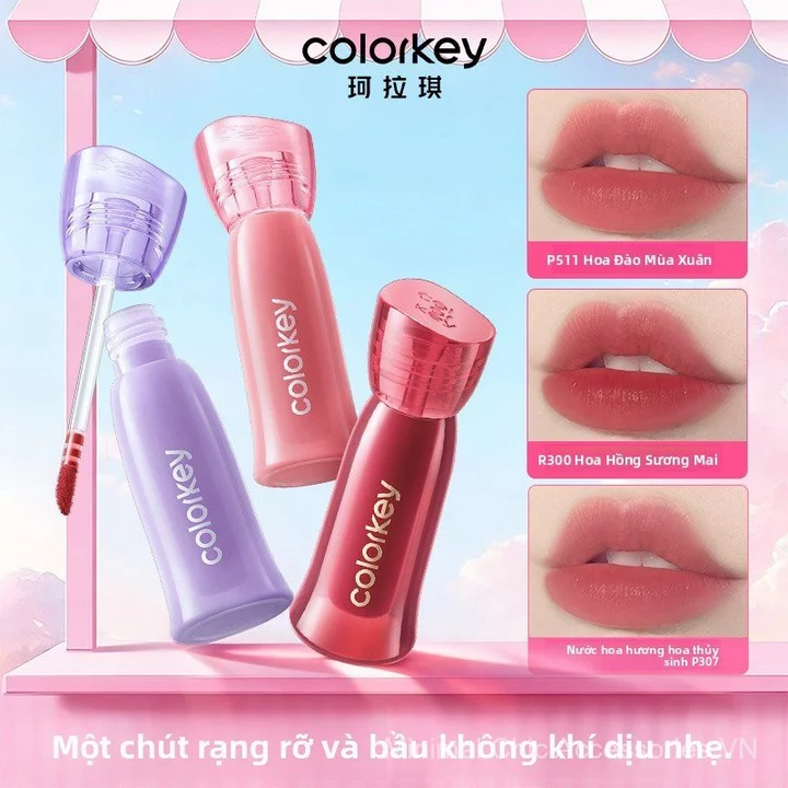 Set 3 son kem Colorkey mini chất lì mịn lâu trôi không dính cốc tôn da tiện lợi