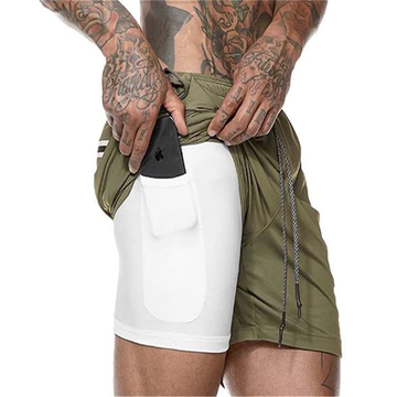 Quần short nam, quần short đi biển, quần short chạy bộ hai lớp cỡ lớn phổ biến, quần short thể thao lưới, quần short tập thể dục