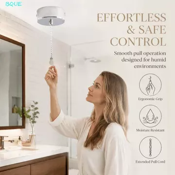 Công tắc đèn dây kéo BQUE, Công tắc đèn trần dây chuyền 5 / 30 / 50 / 100cm bằng đồng cổ, Công tắc đèn báo điều khiển ánh sáng tiện lợi Công tắc trần Công tắc đèn phòng tắm Sử dụng tại nhà