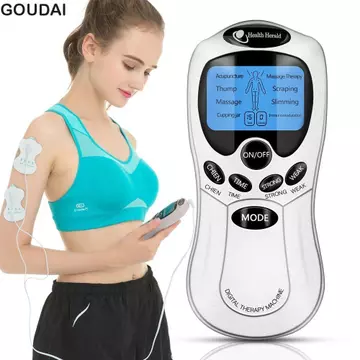Dụng cụ massage điện GOUDAI, Máy kích thích xung điện tử xung kỹ thuật số, Máy kích thích điện thư giãn 8 chế độ Máy kích thích cơ di động Massage cơ thể