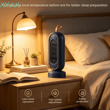 Máy sưởi để bàn XYAX, Công suất tối đa 2000W Máy sưởi đứng điều chỉnh gió 3 tốc độ, Bảo vệ đa an toàn Máy sưởi ấm nhanh PTC nhỏ gọn dọc với máy tạo độ ẩm