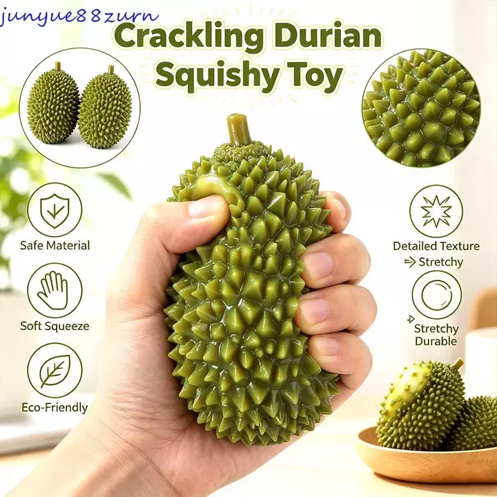 ZEPEX Crackling sầu riêng Squishy Đồ chơi, Khối xây dựng Đồ chơi bóp sầu riêng mô phỏng mềm, Đồ chơi trẻ em Đồ chơi trẻ em Crunchy Giảm lo âu thoải mái TPR Đồ chơi Fidget Đồ chơi bàn văn phòng