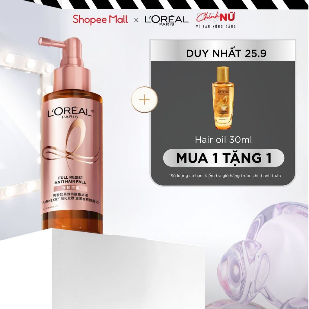 Xịt serum ngăn ngừa & giảm gãy rụng tóc giúp tóc chắc khỏe L'Oreal Paris Full Resist Anti Hairfall 90ml