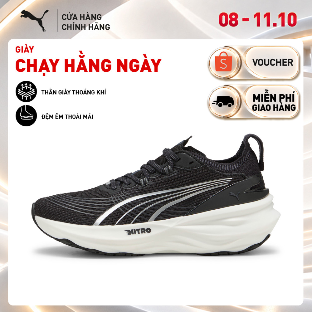 Giày Chạy Bộ PUMA Nữ ForeverRun NITRO 2 Wns Black-White Màu Đen