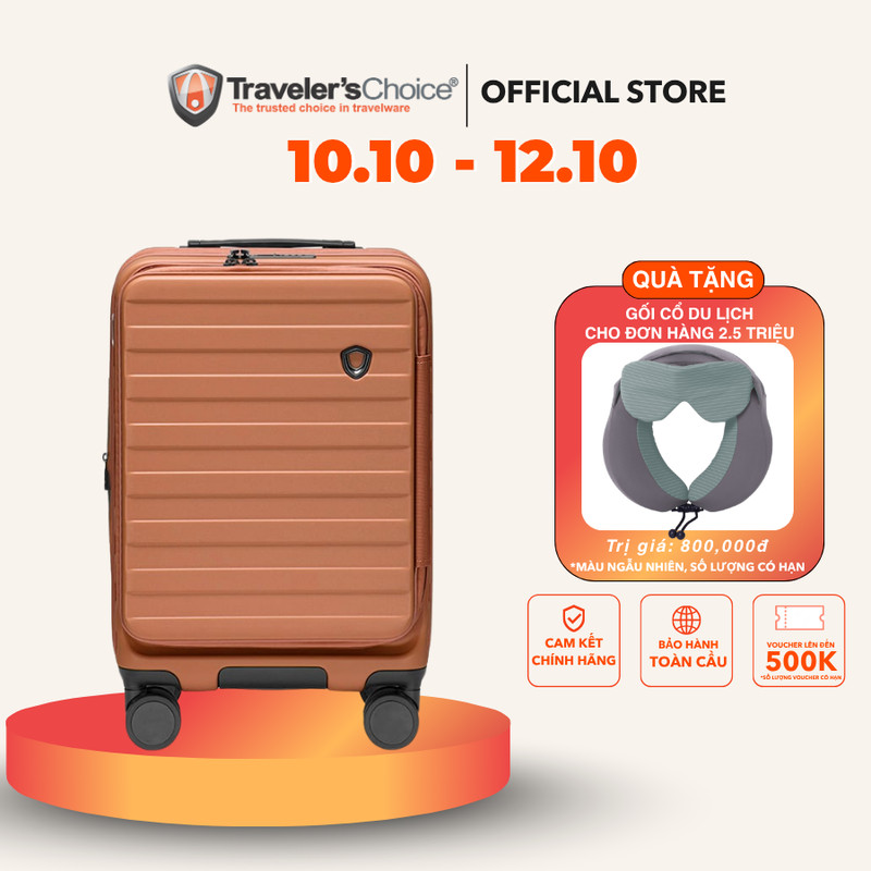 [10.10 - 12.10 | QUÀ GỐI CỔ] Vali kéo Novia - Vali Traveler's Choice bảo hành chính hãng quốc tế