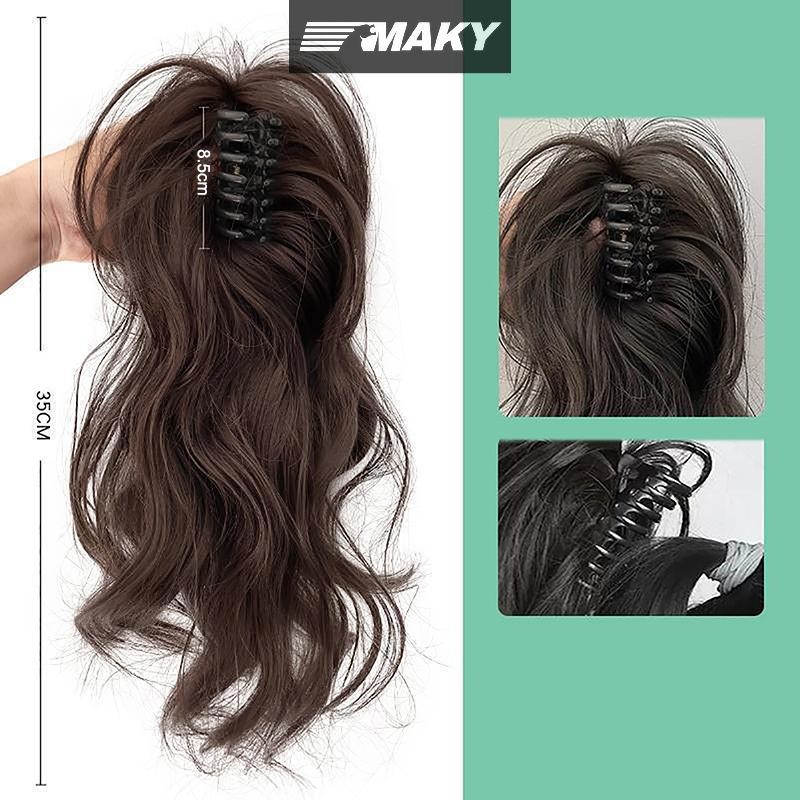 Newwellknownepic Tổng Hợp Móng Vuốt Kẹp Đuôi Ngựa Phần Mở Rộng Tóc Ngắn Xoăn Tự Nhiên Đuôi Giả Tóc Cho Nữ Đuôi Ngựa Tóc Đen VN