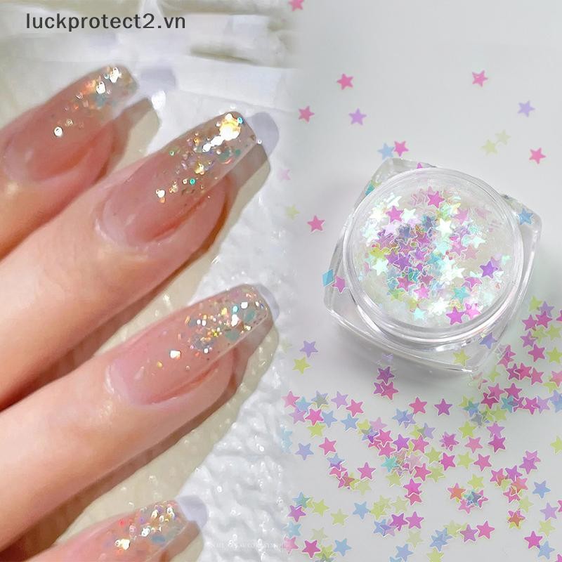 # luckpro # 1Box Nail Art Siêu Lấp Lánh Kim Sa Lấp Lánh Hình Ba Chiều Phía Bắc Móng Tay Nghệ Thuật Kim Sa Lấp Lánh Đèn Laser Flakes Sticker Phụ Kiện DIY Làm Móng Tay.