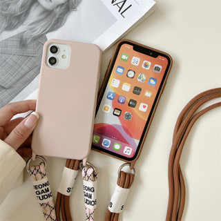 Ốp lưng iPhone dây đeo chéo thời trang silicone mềm chống sốc cho iPhone 17 Air 16 15 14 13 Pro Max