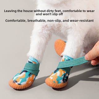 Chó Nhỏ Đi Chơi Chống Thấm Nước Chống Trơn Trượt Teddy Bichon Pomeranian Giày Thoáng Khí Bao Da Không Thể Rơi Fe