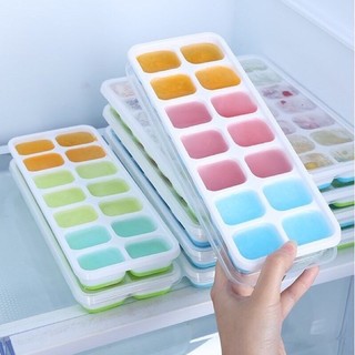 Khay đá Silicon 14 viên có nắp đậy - tiện dụng, siêu bền