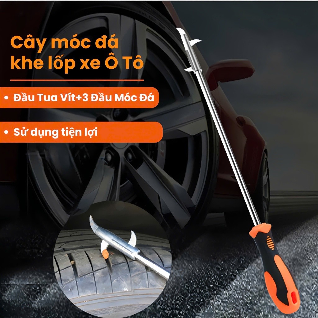 M7 Dụng cụ móc đá lốp xe ô tô đa chức năng tiện dụng MALAN