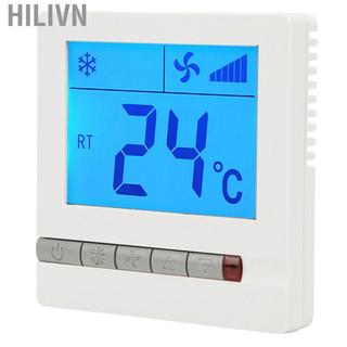 Hilivn Bộ điều chỉnh nhiệt độ kỹ thuật số LCD Máy nén trễ Bộ cuộn dây quạt Bộ điều khiển nhiệt độ cho điều hòa không khí trung tâm