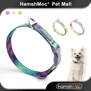 HamshMoc Vòng cổ chó Khóa nhanh Vòng D có thể điều chỉnh Nylon thân thiện với da cho mọi giống