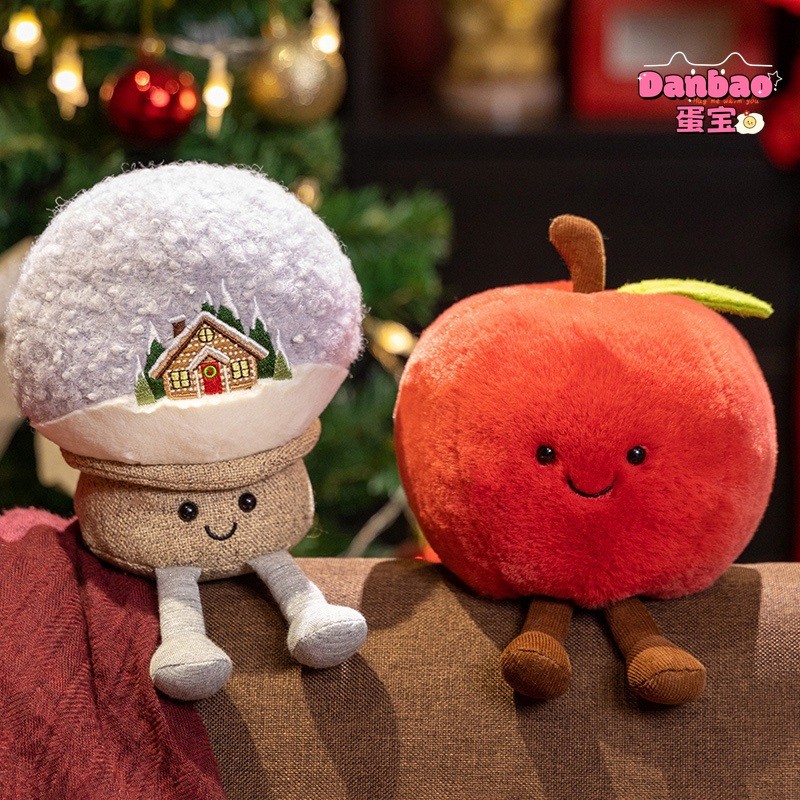 ((DANBAO) Đồ chơi sang trọng Giáng sinh tinh tế Búp bê cây thông Noel dễ thương Quả bóng pha lê trái cây an toàn Đồ trang trí Giáng sinh Chất liệu mềm Quà tặng cho bạn bè Quà tặng Giáng sinh Đồ chơi DANBAO