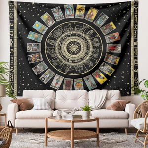 Tấm thảm treo tường bói toán thẻ Tarot có kẹp Tấm thảm Polyester Trang trí nội thất