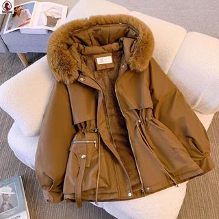 Áo khoác parka nữ có mũ trùm đầu lông cừu, phù hợp cho teen và người lớn