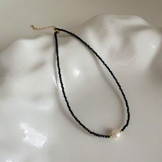 [N1117] Vòng Cổ, Dây Chuyền Ngọc Trai, Mặt Ngọc Nước Ngọt Mix Ngọc Đen, Sang Trọng - DAISYN.