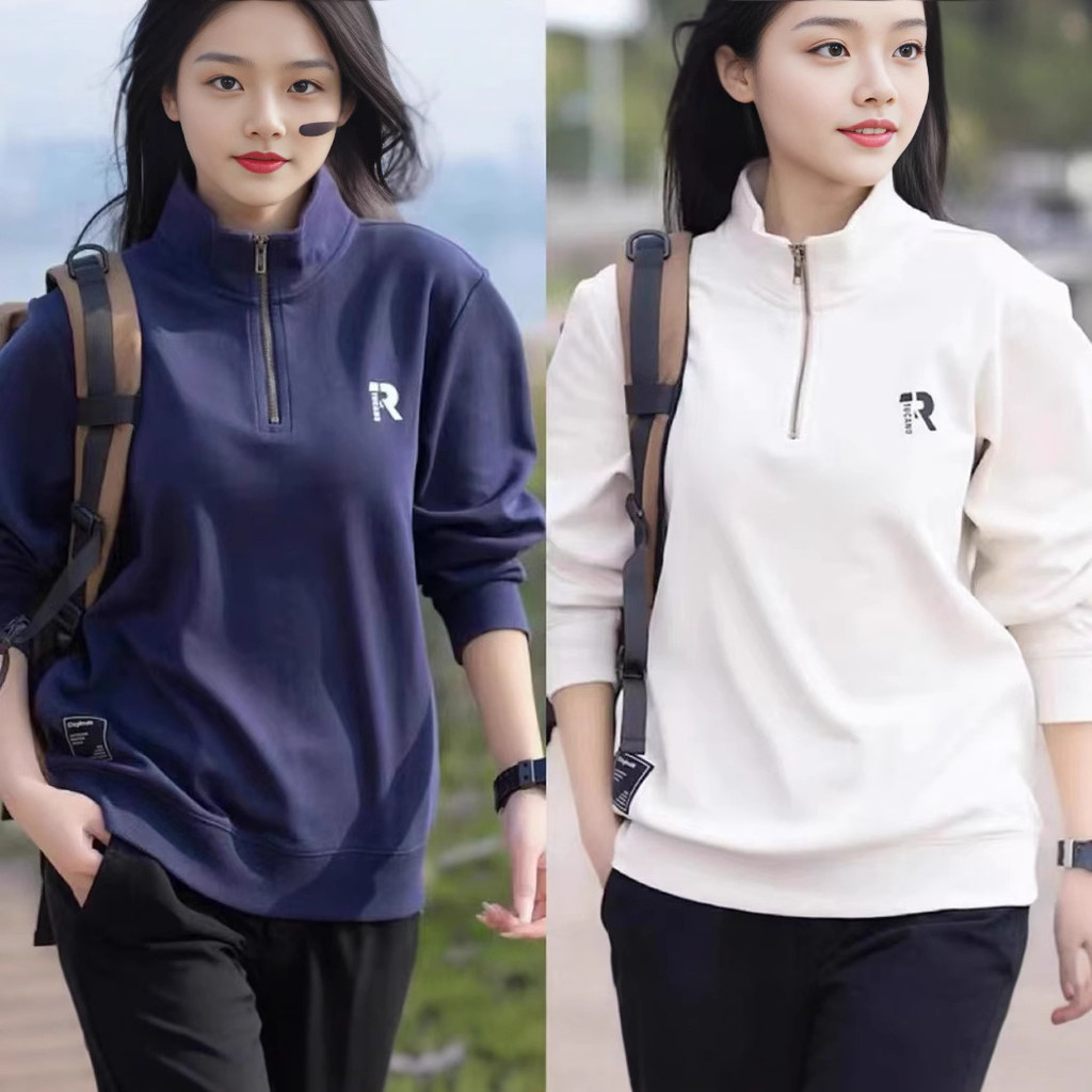 Áo hoodie và áo sơ mi thêu dáng rộng thời trang từ nhung, phù hợp mùa thu đông