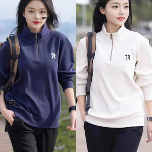 Áo hoodie và áo sơ mi thêu dáng rộng thời trang từ nhung, phù hợp mùa thu đông