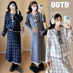 Bộ đồ bà bầu thời trang thu đông, áo len cao cấp