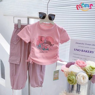 ÁO Thun NgắN Tay MớI Cho Bé GáI VớI ThiếT Kế DâY RúT ThờI Trang Phù HợP áO Thun Bé GáI