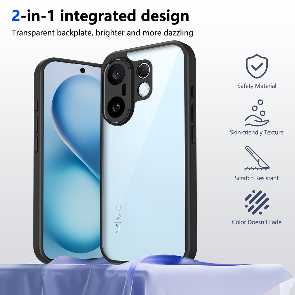 Ốp lưng Vivo X200 FE Vỏ trong suốt mờ thời trang cho Vivo X200 FE 5G Vỏ điện thoại