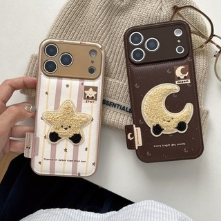 Bảo Vệ Toàn Diện Ống Kính Dễ Thương Sang Trọng Ngôi Sao Nhỏ Mặt Trăng Da Mềm Ốp Lưng Điện Thoại iPhone 17 17Pro 17Promax 13 14 15 16 Pro Max Chống Sốc Ngọt Ngào Nữ Tính Nam Nữ Bao Da Di Động