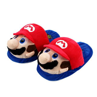 Super Mario Dép Sang Trọng Dễ Thương Chống Trơn Trượt Dép Cotton Ấm Áp Phòng Ngủ Mùa Đông
