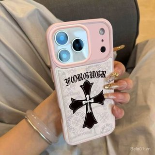 Ốp Điện Thoại Thích Hợp Cho iPhone Niche Cross Graffiti Thích Hợp Cho iPhone17promax Trắng Hồng 14 15 16 Vỏ Mềm 13p Chống Sốc 17 Vỏ Bảo Vệ JDN1