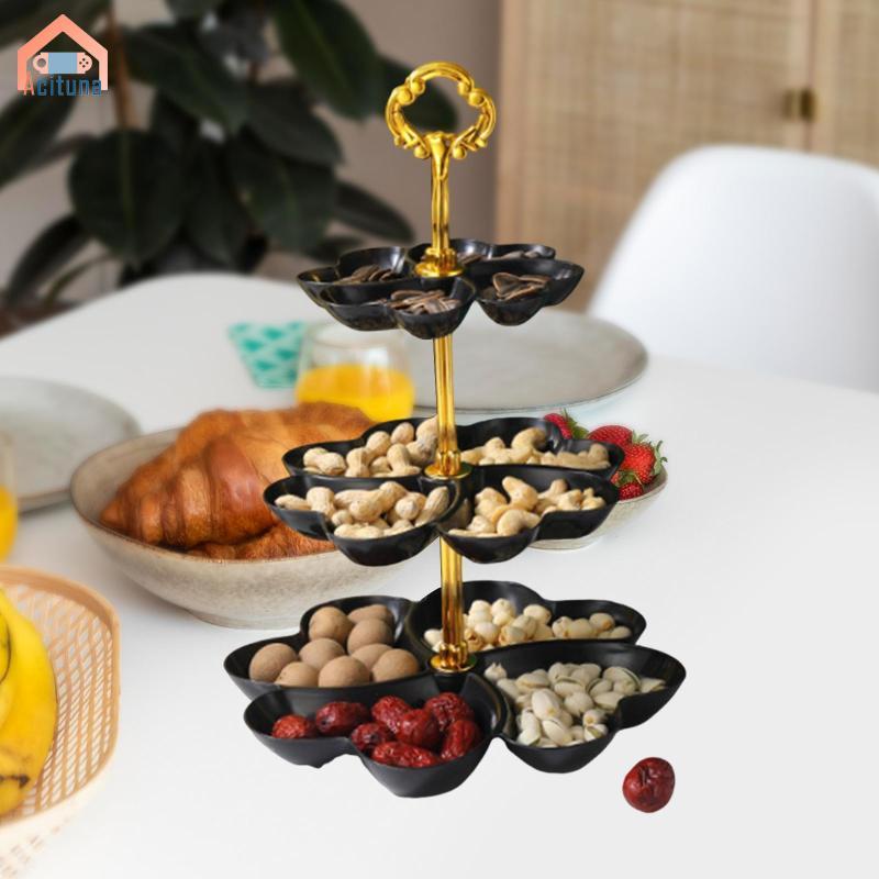 Khay Trái Cây Đế Bánh Ba Tầng Dung Tích Lớn Phục Vụ Món Ăn Khay Đĩa Trang Trí Khay Ăn Nhẹ Cho Nhà Hàng Khách Sạn Nhà
