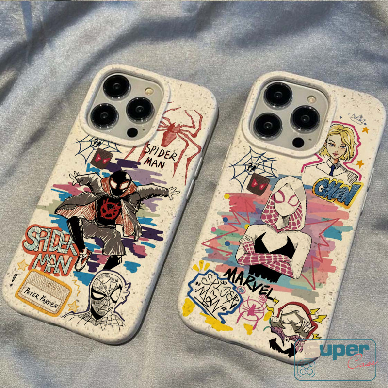 Ốp Lưng Tương Thích Cho IPhone 16 11 15 13 17 14 12 Pro Max XR Air X XS Max 16 7 13 12 17 Pro 15 6 6s 16 8 14 Plus SE 2020 Cặp Đôi Thời Trang Cool Spider-Man Gwen Soft Bao da
