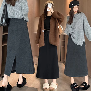 Váy Bà Bầu Thu Đông từ Len, Dáng Chữ A Ô Mát