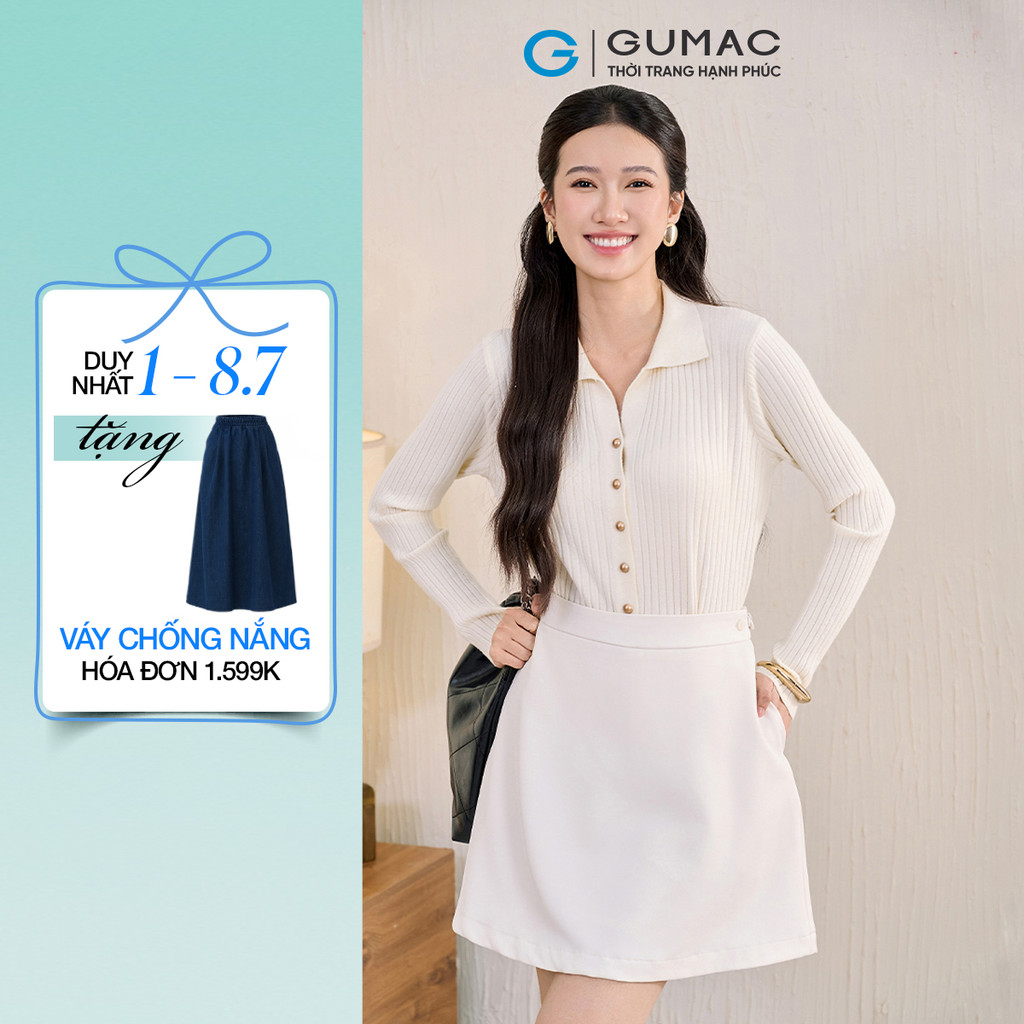 Áo len cardigan nữ GUMAC form suông có dộ ôm nhẹ nút kiểu  AF11035