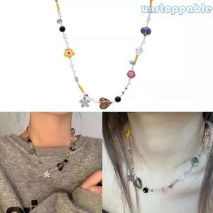 Unstop * Vòng cổ mặt dây chuyền hoa Acrylic đầy màu sắc dành cho nữ Trang sức cổ cho mùa hè