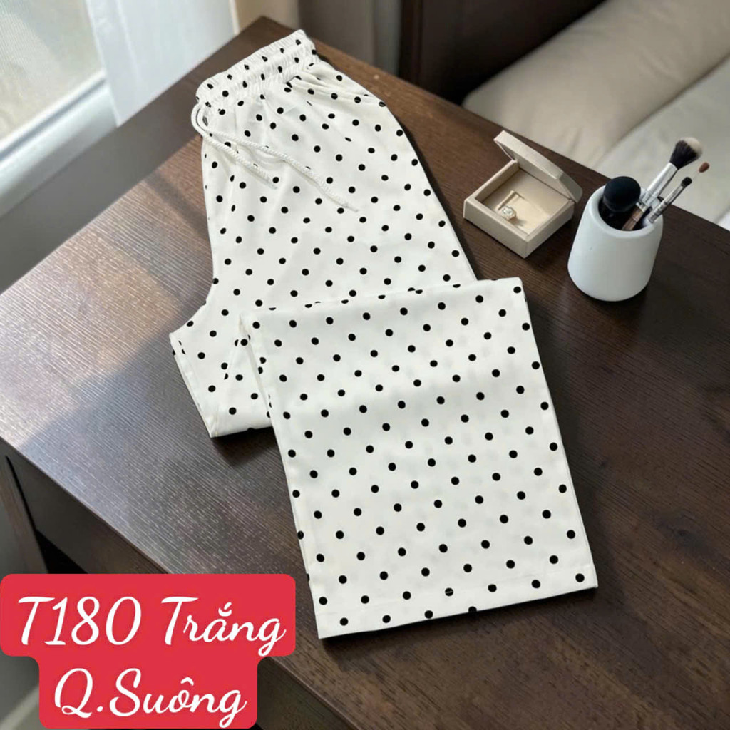 Quần Suông Nữ - Mã T80 - Chất vải Cotton Lạnh in hoạ tiết, Vải mềm, mịn