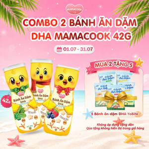 Combo 2 Hộp Bánh Ăn Dặm DHA MAMACOOK 42g - Bổ Sung DHA, Hỗ Trợ Tiêu Hóa Cho Bé 6M+