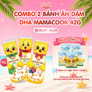 [MUA 2 TẶNG 5] Combo 2 Hộp Bánh Ăn Dặm DHA MAMACOOK 42g - Bổ Sung DHA, Hỗ Trợ Tiêu Hóa Cho Bé 6M+