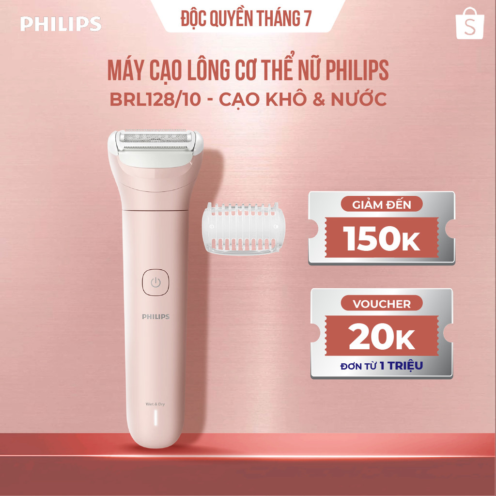 Máy cạo lông nữ Philips BRL128/10 – cạo khô & ướt, dịu nhẹ, không kích ứng