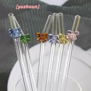 1 Ống Hút Thủy Tinh 8 Mm, Ống Hút Uống Có Thể Tái Sử Dụng Bướm Dễ Thương Ống Hút Chịu Nhiệt Cho Tiệc Lễ Hội Tiệc Cưới Cotail Bar Bãi Biển