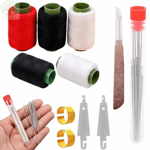 AMLU 31 / 34 / 37PCS Dụng cụ sửa chữa tay chỉ kim, với Bộ dụng cụ may vá dễ dàng trên cùng, Bộ kim và sợi đa năng di động để may chăn