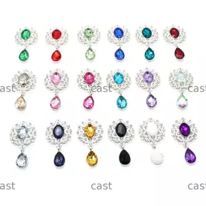 CAST 10 Chiếc Hợp Kim Kim Kim Cương Giả Trang Sức Phụ Kiện DIY Lấp Lánh Pha Lê Giọt Nước Thổ Cẩm May Trang Trí Thêu Sò