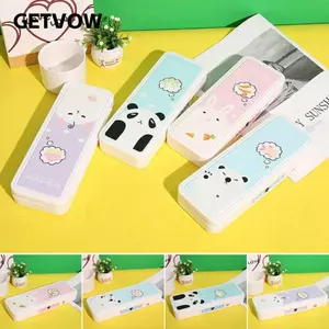 Hộp bút chì cơ chế GETVOW, Bút chì khóa mật khẩu hoạt hình, Hộp đựng văn phòng phẩm hai lớp bằng nhựa dung tích lớn dành cho bé trai / bé gái